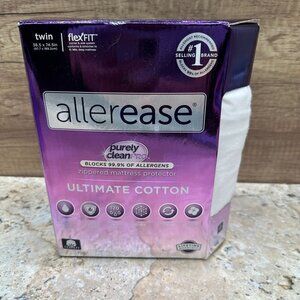 AllerEase Purely Clean Pro Ultimate Cotton Zippered Mattress Protector Twin New